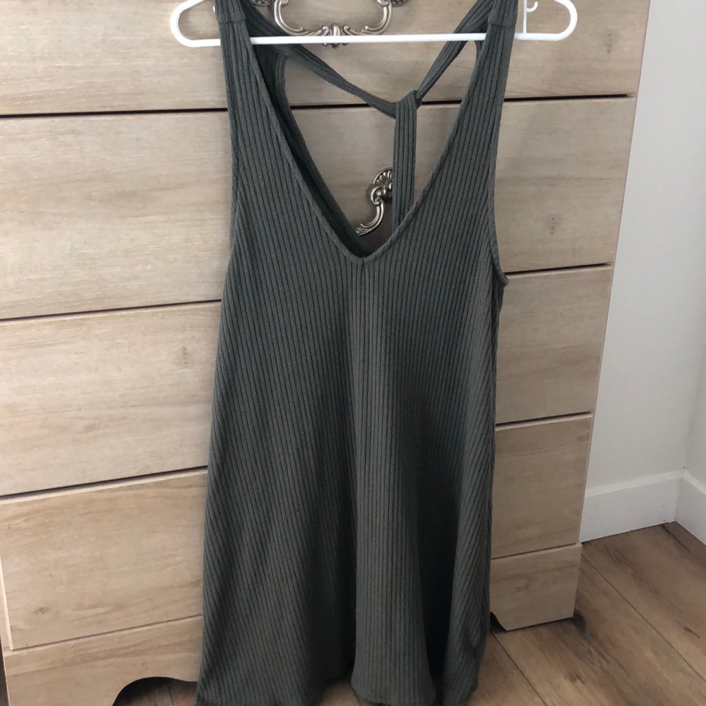 Kendall + Kylie Army Green Knit Tank Dress